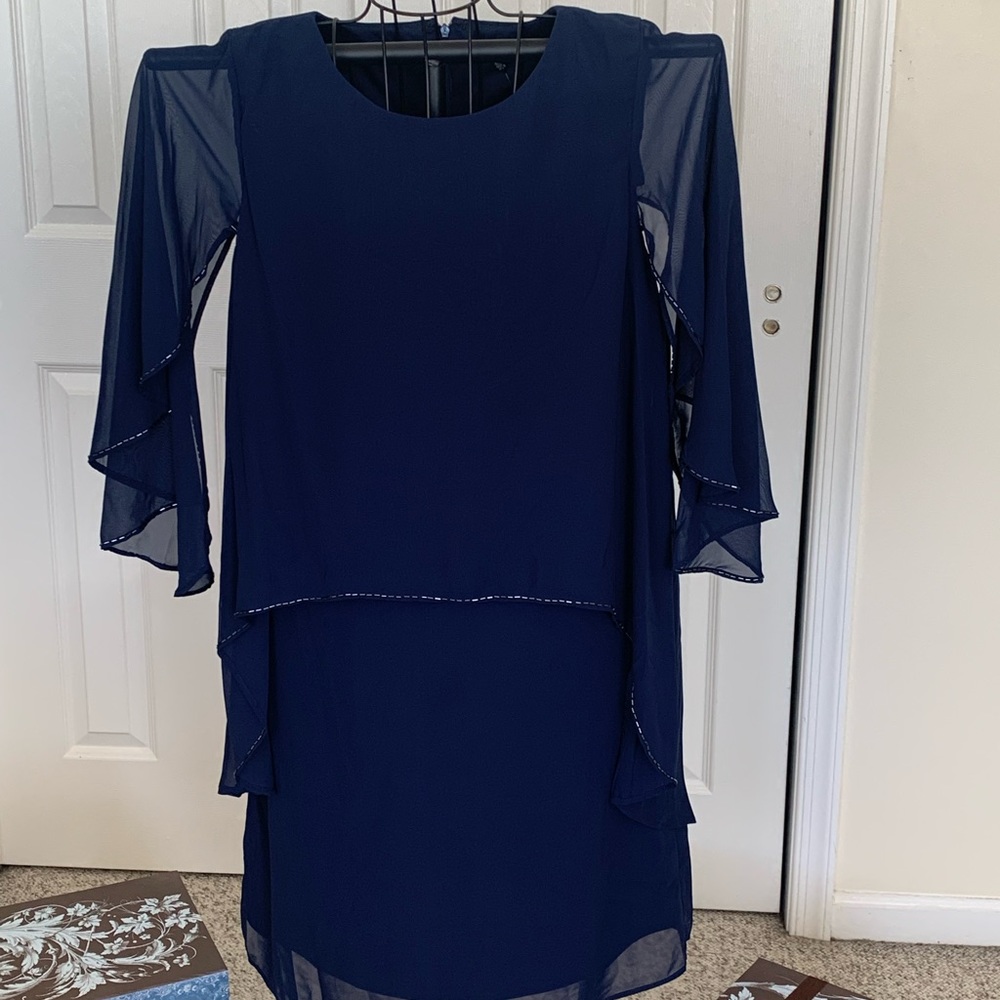 Evening dress by MARINA in deep navy